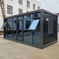 Maison de conteneur en acier de conception pliante de 20 pieds avec mur de verre pour atelier de bureau à domicile en matériau de panneau sandwich