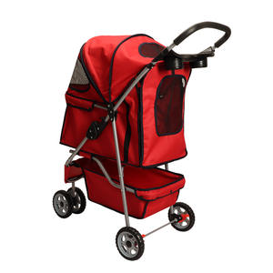 Travel-Friendly 4-roda ramah lingkungan kamuflase troli hewan peliharaan nyaman dilipat kereta anjing pembawa ritsleting - Product Image 4