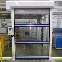 Portes à enroulement à grande vitesse à isolation rapide automatique à économie d'énergie avec brosse à double rangée Porte à enroulement rapide pour salle blanche