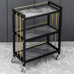 Edelstahl Luxus-Servierwagen mit Rollen für Hotel, Restaurant, Getränke und Gastronomie - Multifunktionaler Kommerzieller Servicewagen - Product Image 2
