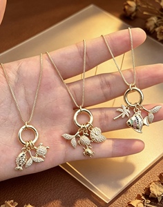 Exquisite Jewelry style Charm Pendant Necklace Fish Turtle Shell Hoop <b>Chain</b> Jewelry for Women Pendant Necklace - Product Image 4