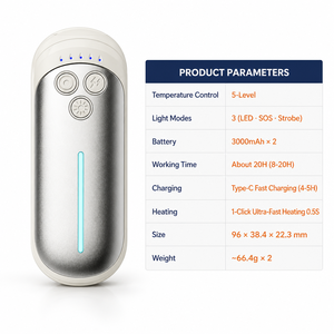 Chauffe-mains rechargeable magnétique portable <span class=keywords><strong>de</strong></span> type C pour femmes et hommes, cadeau d'hiver, Noël - Product Image 2
