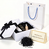 Ensemble de boîtes cadeaux en carton avec couvercle et base, imprimées avec un logo personnalisé, recyclables, avec carte en papier