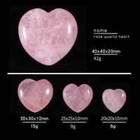 Pierre de cristal Rose Quartz, naturel, en forme de cœur, cristal Rose, palmier en cristal