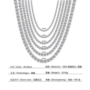 <span class=keywords><strong>Cadena</strong></span> <span class=keywords><strong>de</strong></span> Tenis <span class=keywords><strong>de</strong></span> Plata <span class=keywords><strong>de</strong></span> Ley 925 con Moissanita para <span class=keywords><strong>Hombre</strong></span>, 5mm VVS, Collar <span class=keywords><strong>de</strong></span> Eslabones, Cadenas <span class=keywords><strong>de</strong></span> Diamantes, Joyería <span class=keywords><strong>de</strong></span> Moda, Más Vendida - Product Image 2