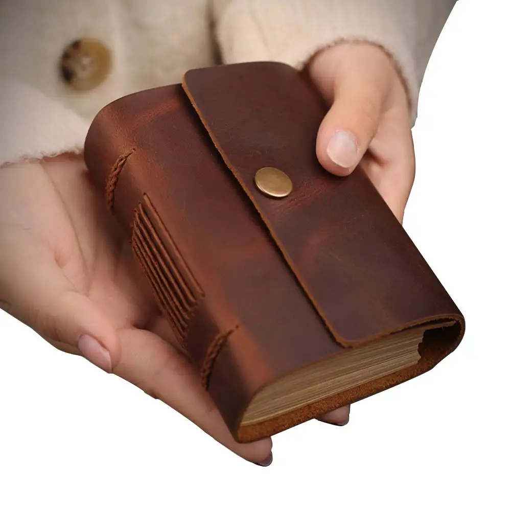 Mini Pocket Size Handmade Vintage Leather Travelers Journal Diary Notebook for Field Note Book