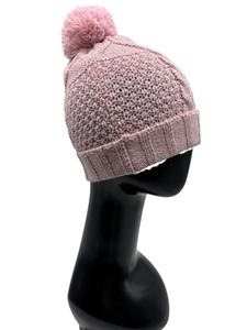 LANDBAS LUH-10707 Taiwan Premium Bonnet d'hiver unisexe en tricot uni à motif torsadé brillant 56-58CM avec badge métallique tricoté - Product Image 4