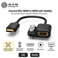 Câble adaptateur Vellygood Mini mâle-femelle pour appareil photo et projecteur, résolution 4K, blindage tressé