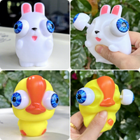Nouveau Jouet Anti-stress en Vinyle Souple en Gros, Figurines d'Animaux Adorables à Grands Yeux à Presser, Mignonnes Petites Figurines de Bureau pour Jeunes