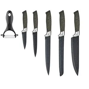 non stick 6pcs nakiri chef knife sets kitchen knives
