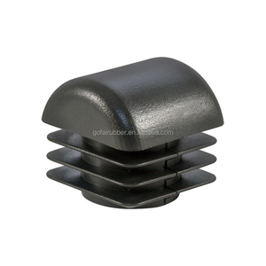 Black Domed Square Tube Plug <b>Plastic</b> Arched Pipe End Cap Anti Rust Floor Protector for Rack & Fitness Frame, Made in China - Product Image 2