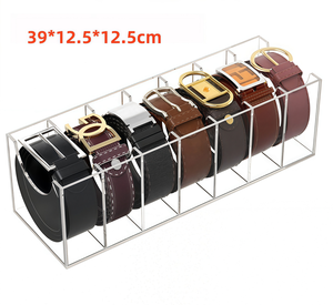 Organisateur de ceintures en acrylique transparent à 7 compartiments, support de rangement et de présentation pour placard, tiroir, maison et magasin - Product Image 4
