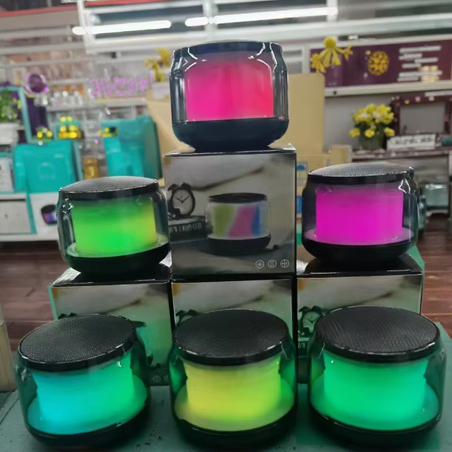 Portable BT Wireless Speaker LED Color-Changing Lights Stereo Sound TF Card Compatible