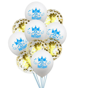 Set de Globos de Látex con Número de Cumpleaños para Bebé de 2 Años y Confeti - Product Image 3