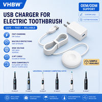 VHBW CT-1250 Station de charge rapide USB 10W pour brosse à dents électrique, chargeur de remplacement, technologie d'induction intelligente PC