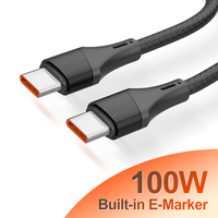 Câble de charge rapide LDNIO LC631C-100W en alliage d'aluminium 1m 100W haute puissance avec puce E-marker