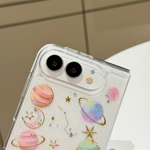 Étui de téléphone transparent en silicone époxy avec paillettes brillantes de luxe pour iPhone 18 Fold - Product Image 4