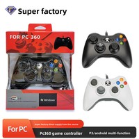 Kontroler Game Kabel X-BOX360 Gaya PC360/X360 Bahan ABS untuk PC untuk Perangkat Android