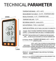Aikesi GSP-80Pro Enregistreur de Données LCD en Plastique OEM/ODM IP65 Multi-usages USB avec Rapport PDF Moniteur de Température et d'Humidité