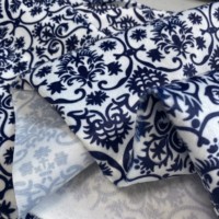 Tissu en polyester DTY 100% super doux, motif porcelaine bleue et blanche chinoise, pour textile de maison/tissu pour bébé