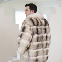 Charmant style de luxe mode décontracté veste de fourrure manteau hommes de haute qualité personnalisé véritable fourrure de renard veste manteau pour hommes