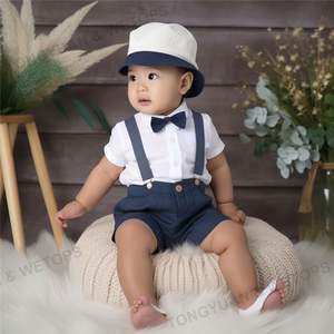 Ropa personalizada para bebés y niños, <span class=keywords><strong>traje</strong></span> de moño, Pelele con tirantes, pantalones cortos, esmoquin de boda, ropa de <span class=keywords><strong>bautizo</strong></span> para pastel y Smash - Product Image 4