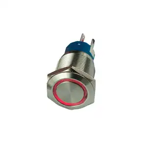 PB-02A-19-MF-AOR 19 Metal Red Push Button Switch