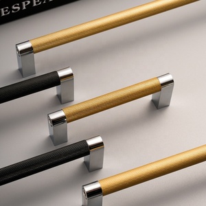 Santaya Knurled Carved Aluminum Alloy Gold/<strong>Black</strong> Drawer Handles Cupboard Wardrobe <strong>Door</strong> Long Pulls Furniture Cabinet T-Bar <strong>Knobs</strong> - Product Image 5
