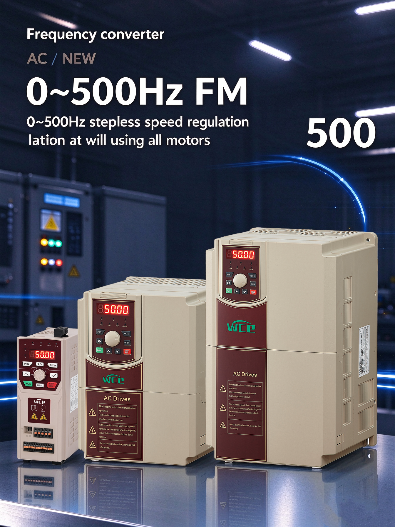 WCE SCK500 Solar VFD Frequency Inverter, DC Solar Input Vector Control Solar Pump Inverter 0.75-630KW 220V-690V · image 4