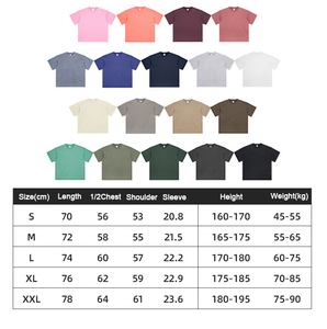 Heavyweight 250g Men Hip Hop Acid Washed Knitted Digital Printing Blank Custom Oversized Vintage O-Neck T-Shirts Anti-shrink - Product Image 3