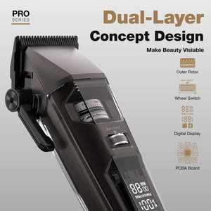 Tondeuse à cheveux professionnelle sans fil avec écran LED et boîtier transparent visible pour les professionnels de la coiffure - Product Image 2