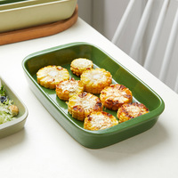 Plats de cuisson en céramique pour four, ustensiles de cuisson robustes, plat rectangulaire pour lasagna, plat profond compatible micro-ondes, cuisine domestique