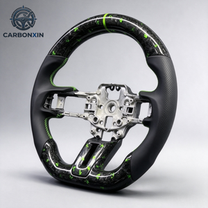 Volant sport à 3 branches en fibre de carbone forgé sur mesure pour Mustang GT 350 S550 S650 S197 Ecoboost 2005-2009 2024 2019 - Product Image 2