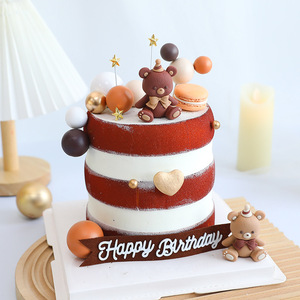 San valentino torta di cottura decorazione confessione orso 3D in gomma morbida Stereo bambola decorazione torta Topper fornitori - Product Image 4