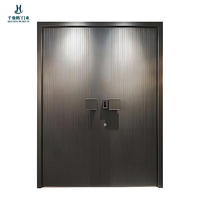 Porte d'entrée en aluminium coulé sculpté sur mesure, anti-explosion, sécurisée, moderne, étanche, pour villa et hôtel