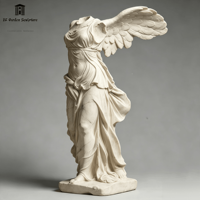 Statue de la déesse de la victoire en marbre blanc sculptée à la main, taille réelle, style classique grec, pour la décoration de manoir et de jardin