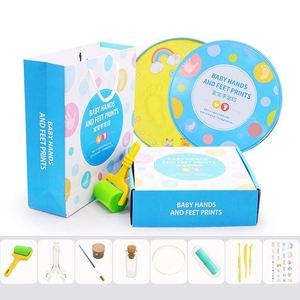 2025 Trending Creative Toys Baby Hand Foot Print DIY <b>Putty</b> Slime Kit Newborn Frame Hot Sale Baby Handprint Footprint Clay Colors - Product Image 6