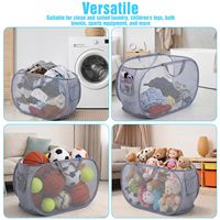 Panier à linge en maille pop-up quatre couleurs, panier à linge pliable avec poignée durable