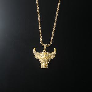 芝加哥公牛篮球锦标赛吊坠项链怀旧个性化镀金合金扭链周年纪念 - Product Image 3