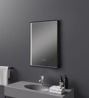 Miroir de salle de bain LED au design moderne, personnalisé, avec écran tactile, anti-buée, Bluetooth, miroir de salle de bain avec lumière LED et Bluetooth