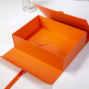 豪华可折叠产品橱窗收纳器礼品盒珠宝丝带纸板可折叠储物盖磁性双门盒