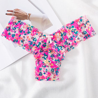 Braguitas con estampado de encaje para mujer, bragas ultrafinas transpirables de talle bajo, lencería floral sexy, ropa interior sin costuras con entrepierna de nailon suave
