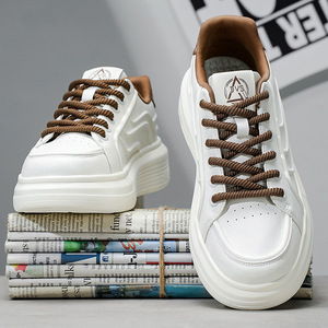 Chaussures de skate pour hommes de haute qualité, modèle 2025, baskets blanches toutes saisons, à lacets, chaussures décontractées pour la photographie de rue - Product Image 4