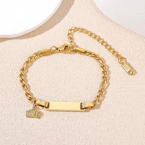 <span class=keywords><strong>Bracelet</strong></span> vierge en acier inoxydable, chaîne cubaine, motif couronne, pour identification d'enfants, anti-laser, gravure <span class=keywords><strong>de</strong></span> <span class=keywords><strong>numéro</strong></span> <span class=keywords><strong>de</strong></span> <span class=keywords><strong>téléphone</strong></span>, motif amour et eau - Product Image 5