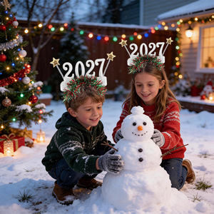 Nouveau serre-tête de Noël en plastique avec étoiles et guirlandes, accessoires photo 2027, lunettes, décoration de fête du Nouvel An - Product Image 6