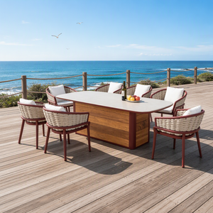 Juego de Sofás de Aluminio con Diseño de Lujo para Jardín, Patio u Hotel, con Sillas y Mesa Impermeables para Exteriores, con Cojines Confortables - Product Image 1