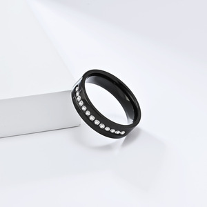yunnique popular stainless steel diamond-encrusted <b>rings</b> <b>for</b> <b>men</b> and women, couple <b>rings</b>, wedding and engagement je - Product Image 4