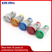 EPAD101-22VMS 29mm LED Digital Voltmeter AC20-500V Panel Mount Meter Tegangan Bulat untuk Kabinet Distribusi