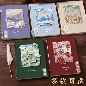 Cuaderno de hojas sueltas retro con diseño de pintura al óleo, superventas, con cubierta de alta calidad para hojas sueltas B5 y A4, ideal para colección. - Product Image 2