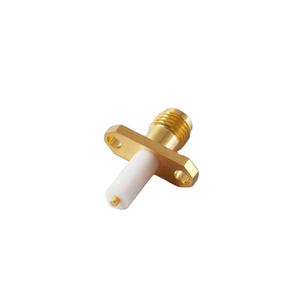 Conector hembra SMA coaxial RF Conector de brida SQ de 2 agujeros con aislador de 9,2mm y terminal de PIN de 1mm - Product Image 1